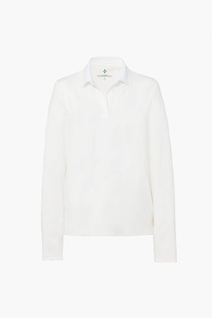 White Long Sleeve Caroline Polo