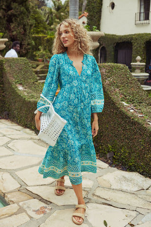 Palmetto Bouquet Long Sleeve Salty Paloma Caftan