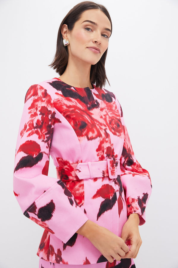 Cerise Blossom Long Sleeve Rhoda Tunic Top