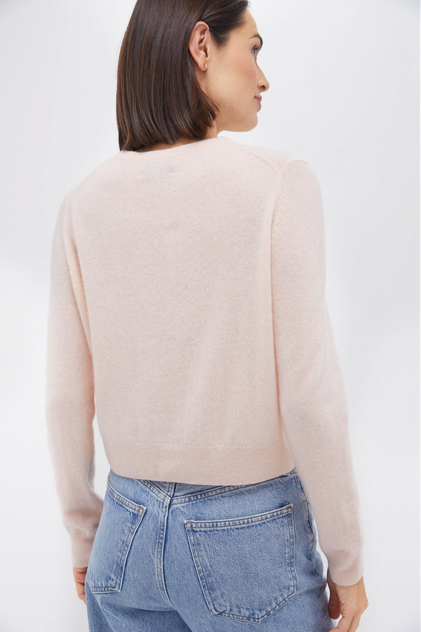 Soft Pink Riley Cashmere Cardigan