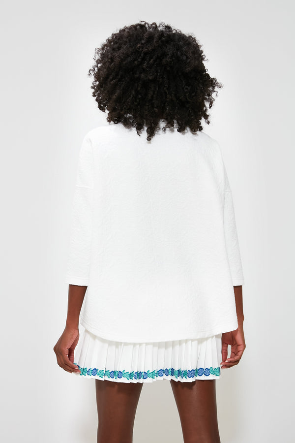 White Quilted Paisley Ally Swing Sweatshirt