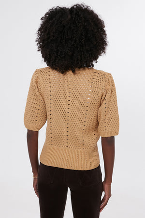 Tan Short Sleeve Alice Cardigan