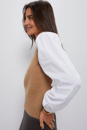 Khaki Ella Sweater Blouse