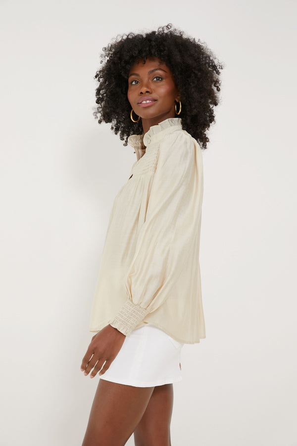Champagne Jaia Smocked Blouse