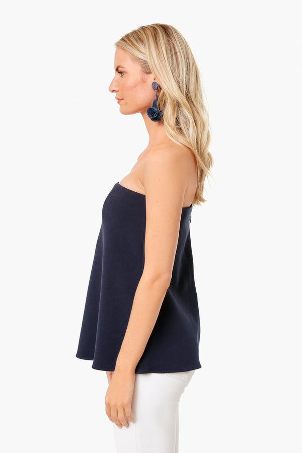 Strapless Navy Crepe Marin Top