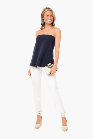 Strapless Navy Crepe Marin Top