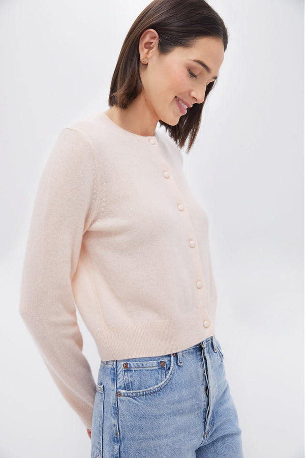 Soft Pink Riley Cashmere Cardigan