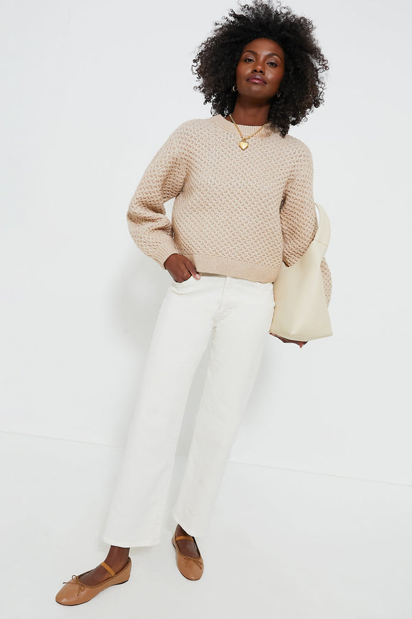 Tan Honeycomb Hayden Crewneck