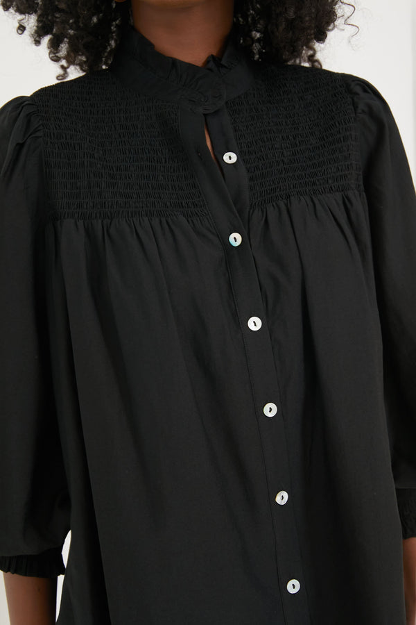 Black Jaia Smocked Blouse