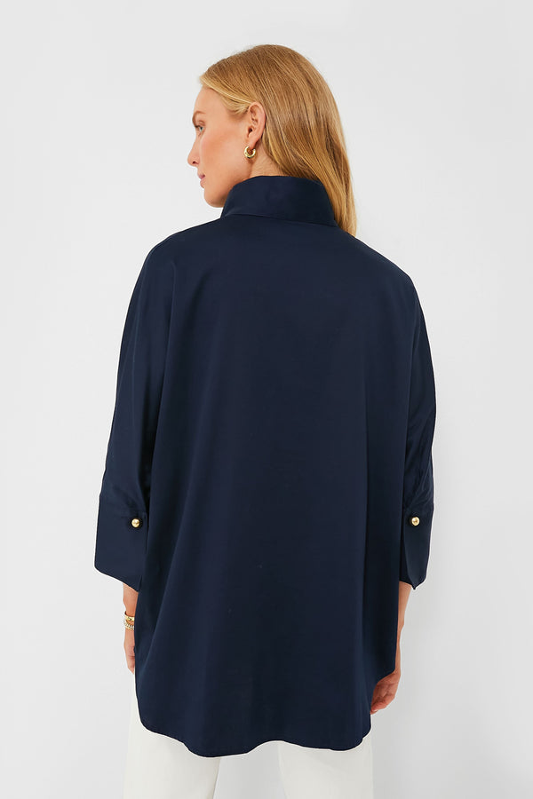 Navy Willow Blouse