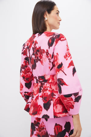 Cerise Blossom Long Sleeve Rhoda Tunic Top