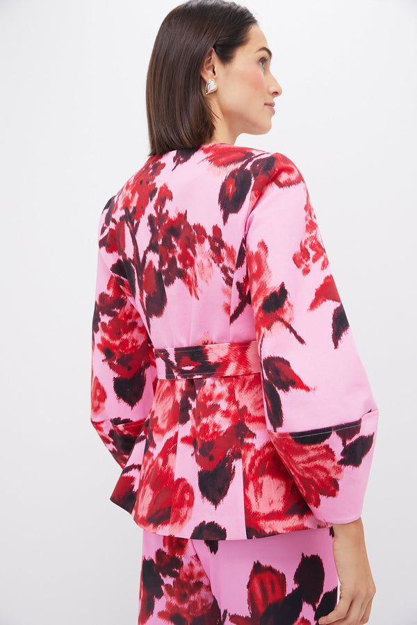 Cerise Blossom Long Sleeve Rhoda Tunic Top