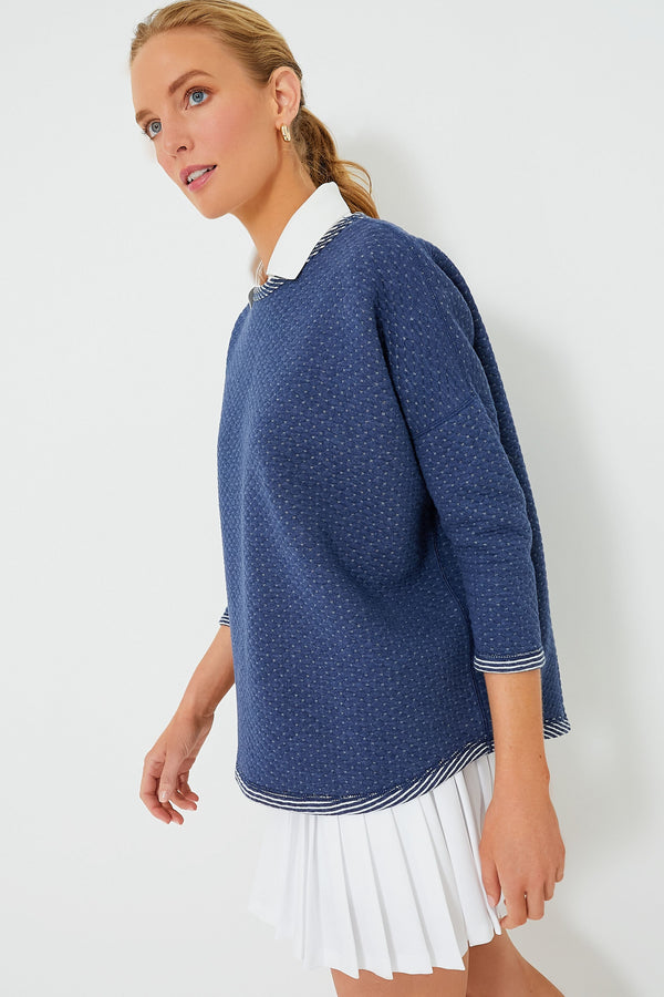 Heathered Navy Reversible Ally Swing Sweatshirt