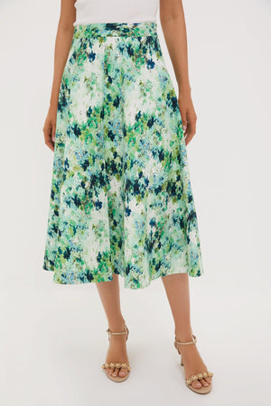 Water Lilies Cotton Seersucker Andrea Circle Skirt