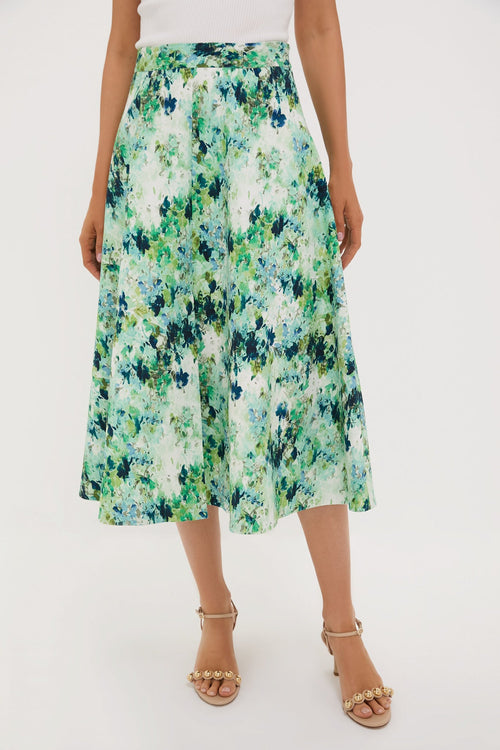 Water Lilies Cotton Seersucker Andrea Circle Skirt