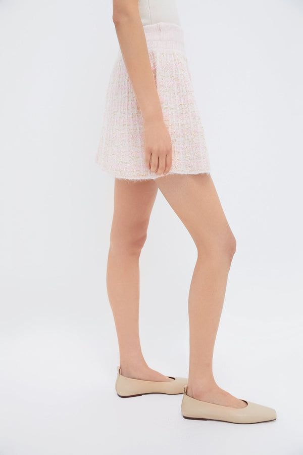Pink Knit Mini Skirt