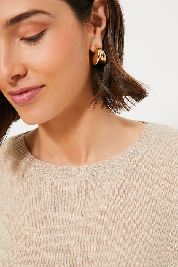 Sandstone Short Sleeve Cashmere Crewneck