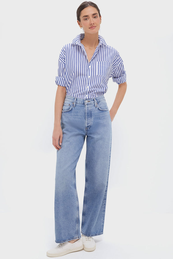 Denim Stripe Adair Boyfriend Shirt