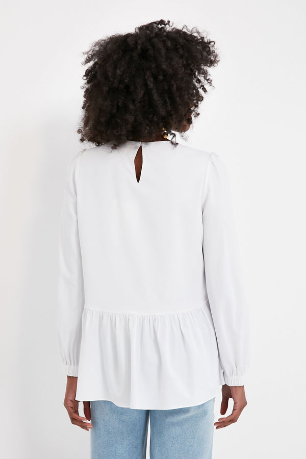 White Carlota Peplum Blouse