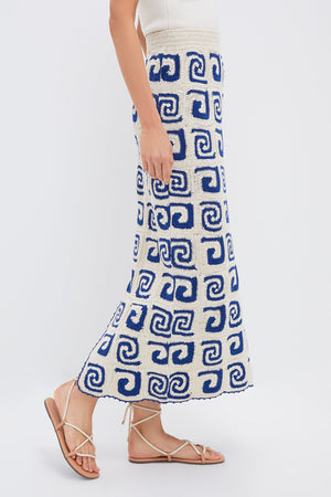 Blue Swirl Crochet Ana Skirt