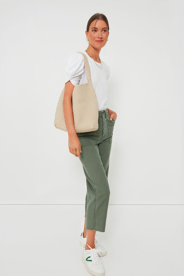 White Vesty Puff Short Sleeve Crewneck