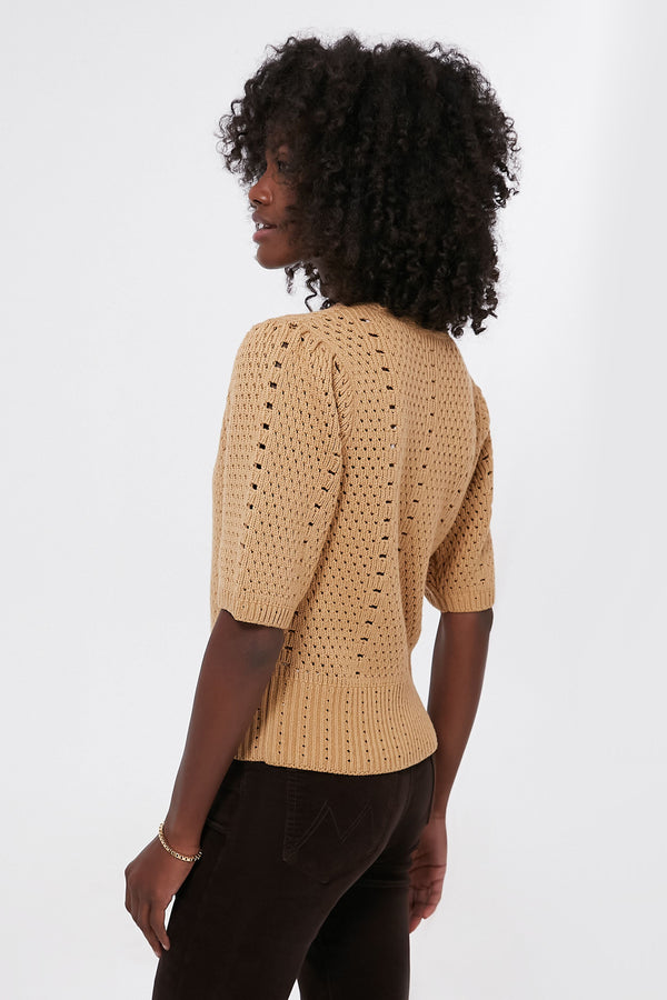 Tan Short Sleeve Alice Cardigan