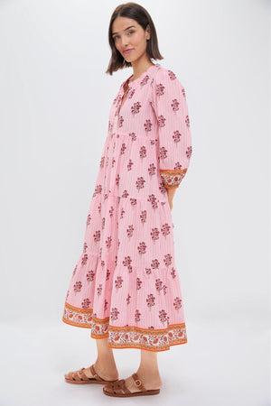 Blush Striped Bouquet Long Sleeve Salty Paloma Caftan