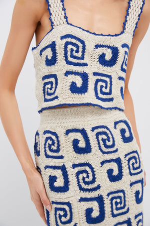 Blue Swirl Crochet Ana Skirt