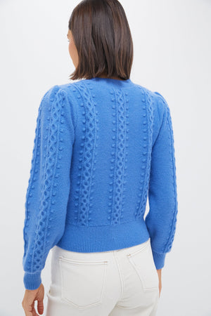 Cerulean Embroidered Floral Frankie Sweater