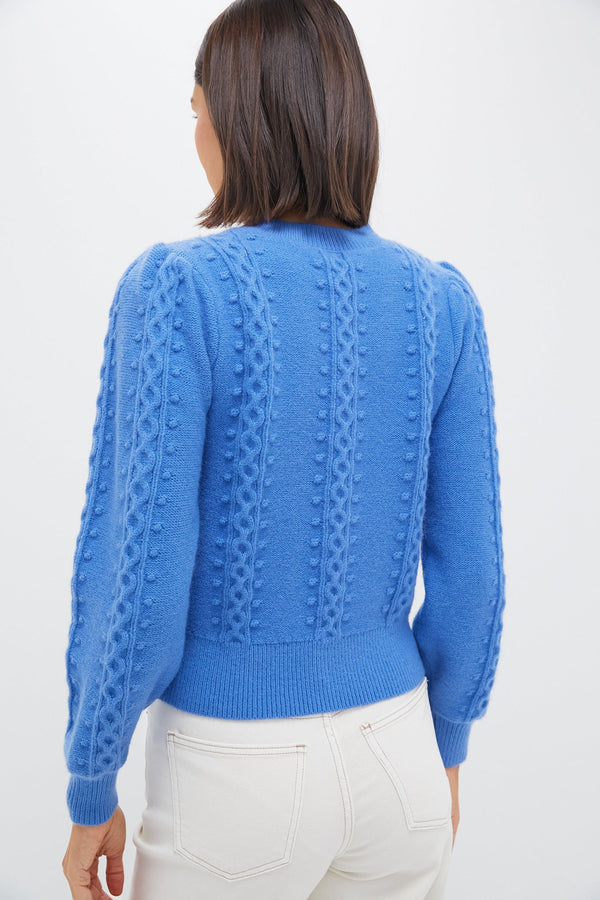 Cerulean Embroidered Floral Frankie Sweater