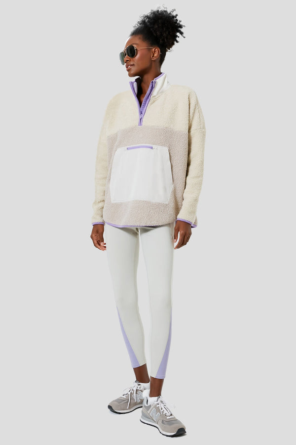 Gray and Lilac Fleece Cady Quarter Zip