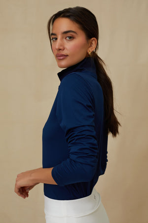 Navy Long Sleeve Caroline Polo