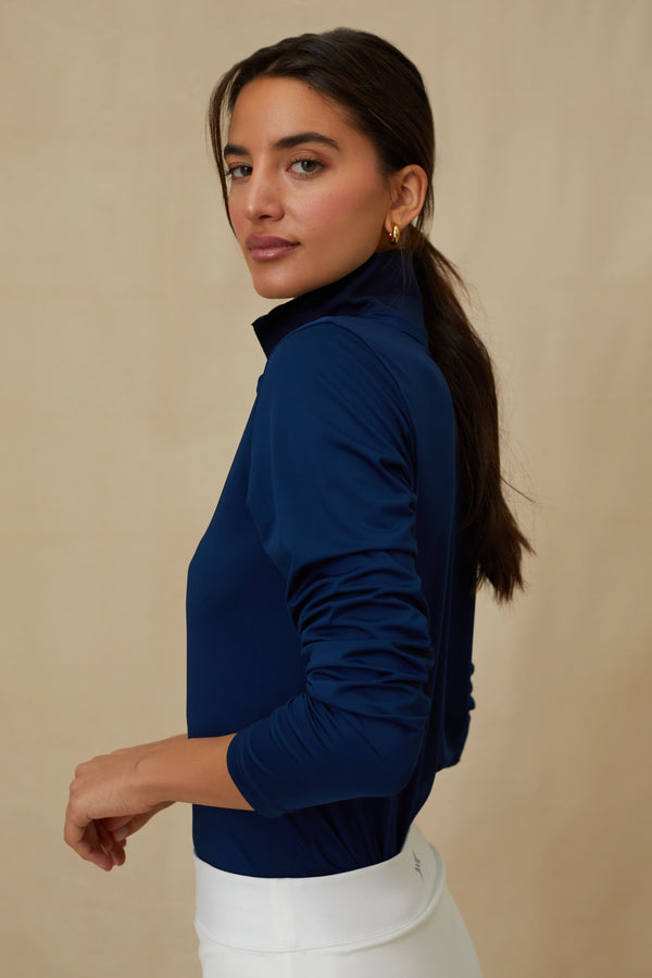 Navy Long Sleeve Caroline Polo
