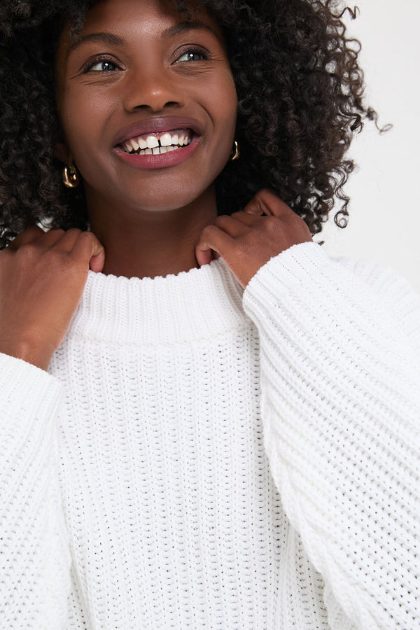 White Cotton Casper Sweater