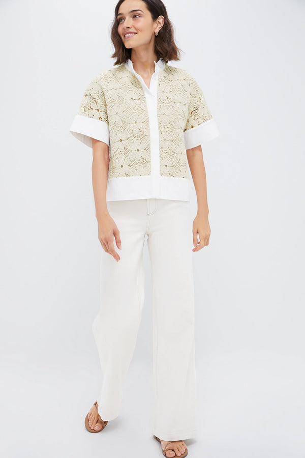 Tan Crochet Sofia Shirt