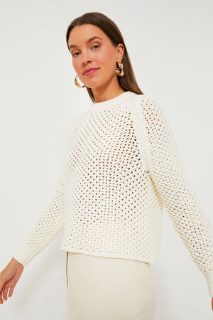 Ivory Crochet Knit Annette Sweater
