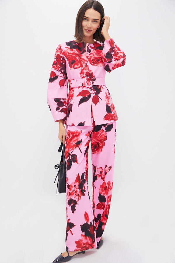 Cerise Blossom Long Sleeve Rhoda Tunic Top