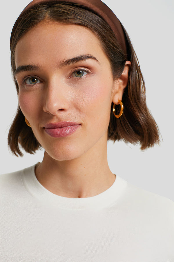 Ivory Cashmere Silk Blend Katie Tee