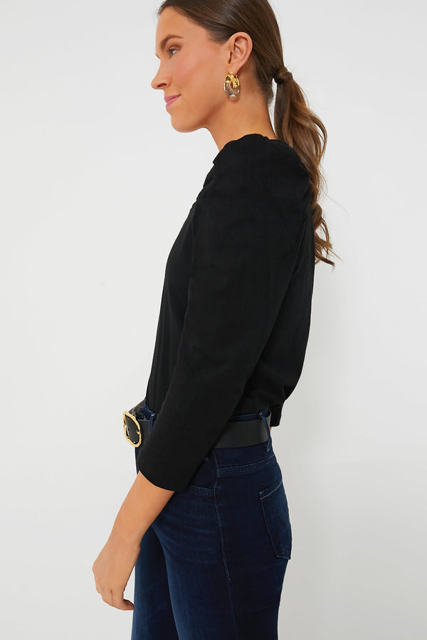 Black Vesty Long Sleeve Crewneck