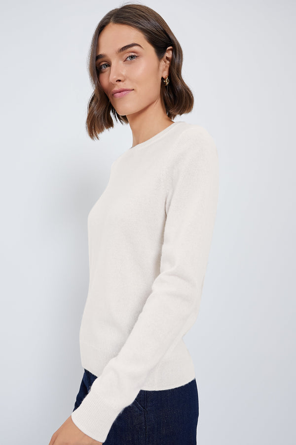 Ivory Cashmere Crewneck Sweater