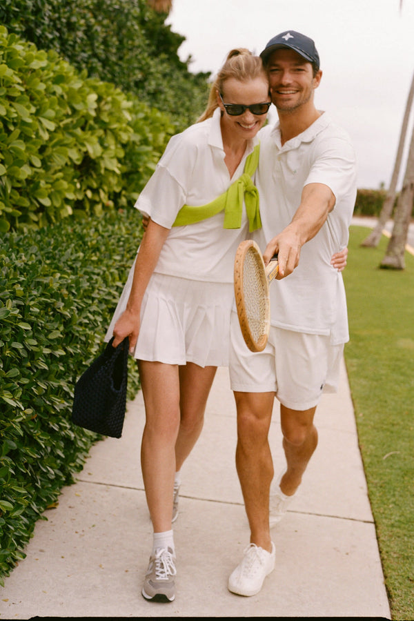 White Cropped Caroline Polo