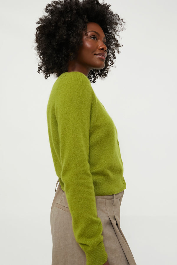 Green Riley Cashmere Cardigan