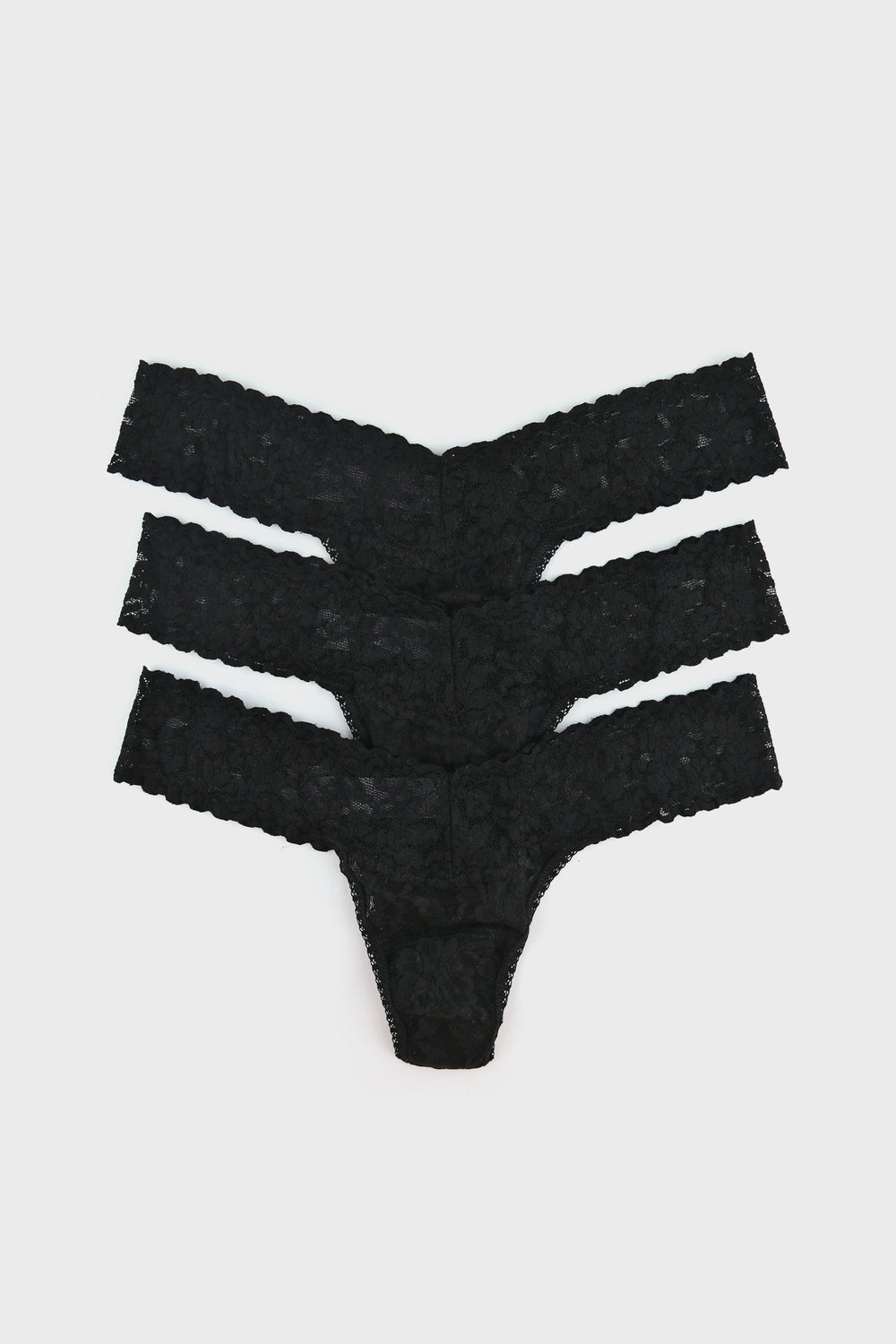 Black Low Rise Thong 3 Pack