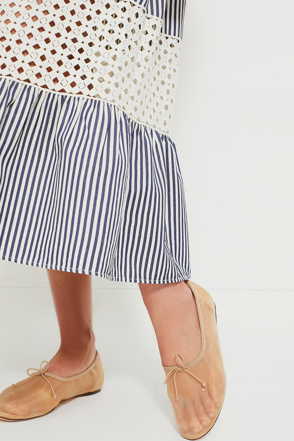 Blue Stripe Eyelet Hana Skirt
