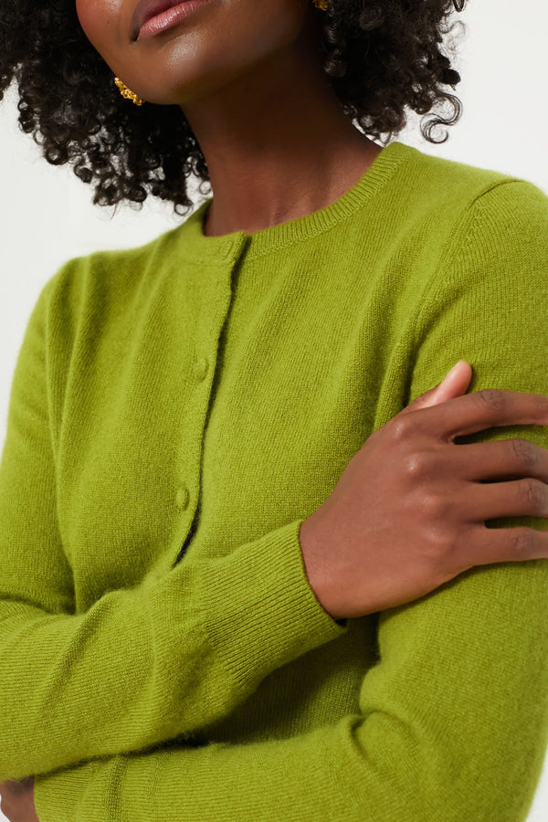 Green Riley Cashmere Cardigan