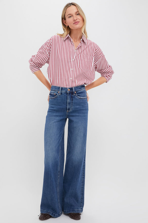 Red Stripe Adair Boyfriend Shirt
