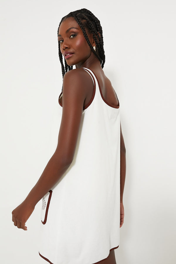Blanc Shell Embroidered Mini Terrycloth Dress Coverup
