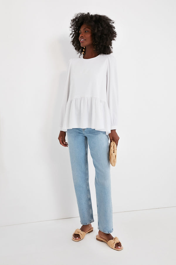 White Carlota Peplum Blouse