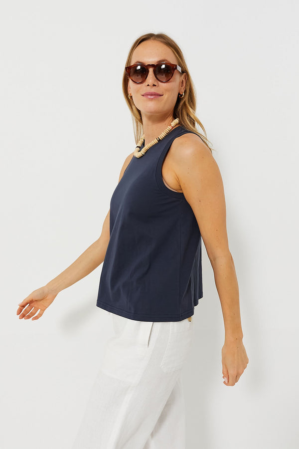 Navy Anthos Cotton Tank