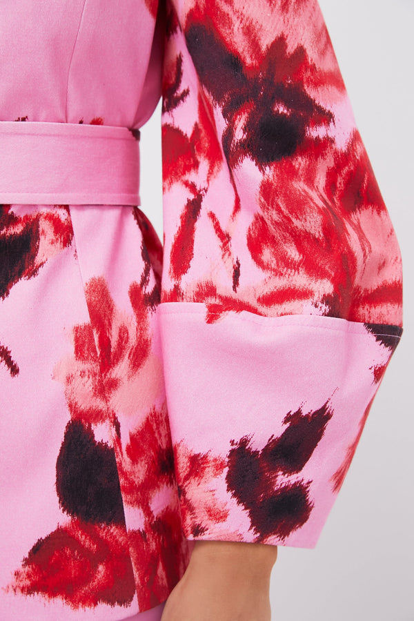 Cerise Blossom Long Sleeve Rhoda Tunic Top